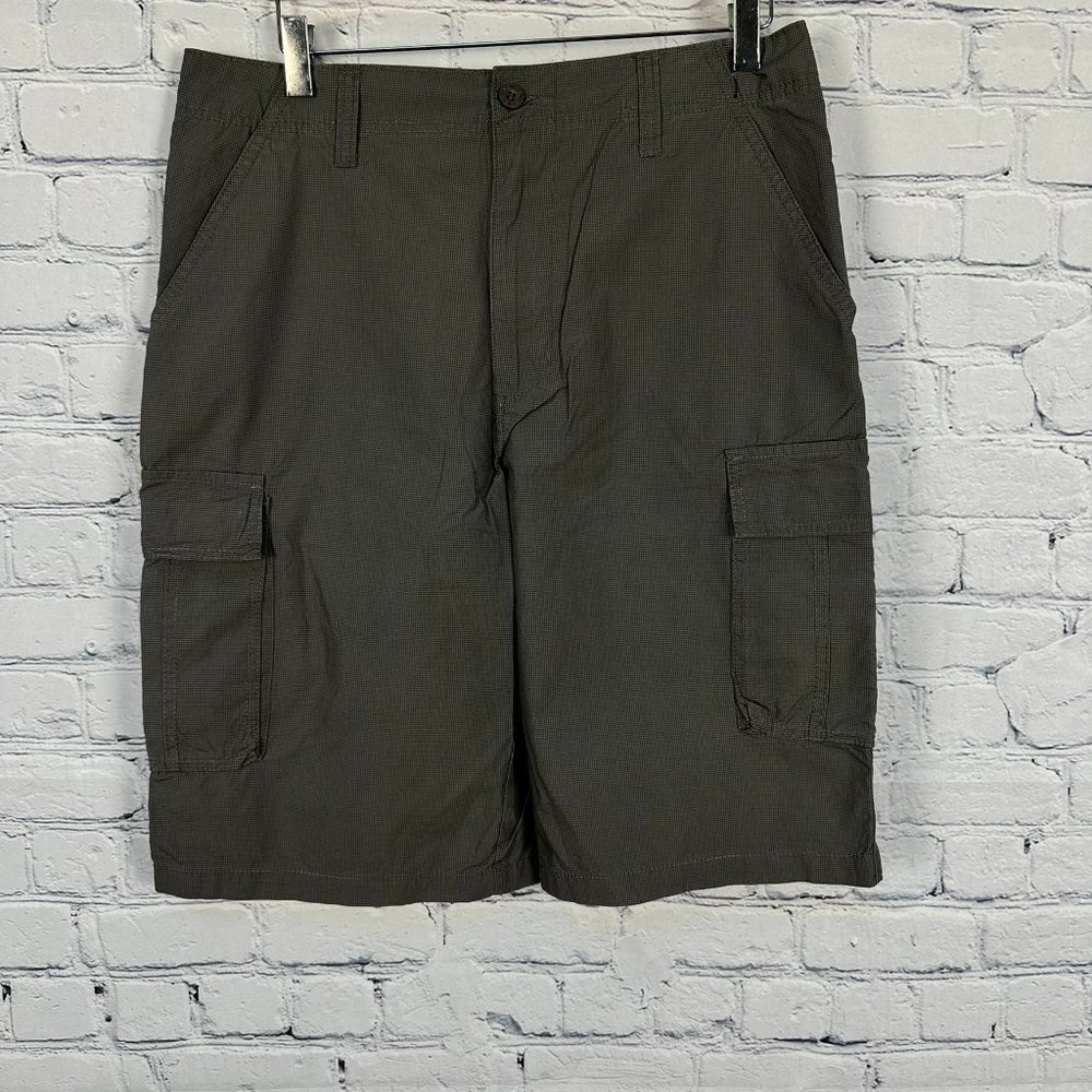 Beverly Hills Polo Club Men's 6 Pocket Cargo Short, Size 32, Gray Pin Dot